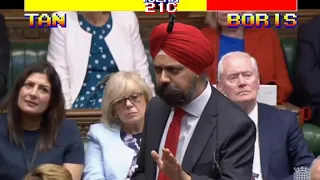 Slough Labour MP Tan Dhesi delivers hadookens against Boris Johnson over Islamophobia & racism