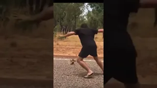 Lizard chases man Real Modern Dinosaur