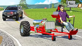 PULLED OVER GOING 400+ MPH (GAMING CHAIR) HOT ROD | FARMING SIMULATOR 2019