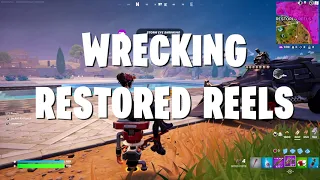 WRECKING RESTORED REELS IN FORTNITE CHAPTER 5 SEASON 3 WITH THE COW TIPPER ATTACHED TO BEHEMOTH SUV