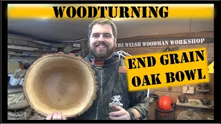 Woodturning Oak end grain bowl  on a VB36