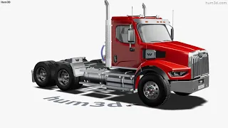 Western Star 49X SB Day Cab Tractor Truck 2020 3D model by Hum3D.com