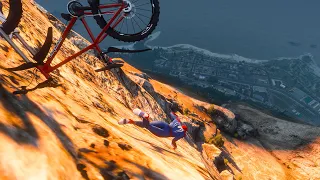 GTA 5 Spiderman - Downhill Bike Fails/Ragdolls #3 (Euphoria Physics | Funny Moments)