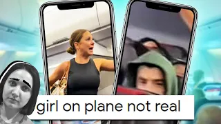 Woman on plane (Girl on plane not real). Meme Culture