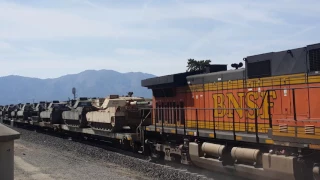 Military tank train Tehachapi, California