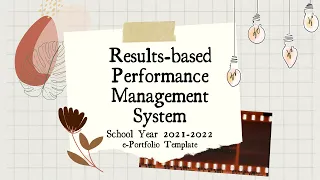 RPMS-PPST e-Portfolio Template for Proficient Teachers SY 2021 2022