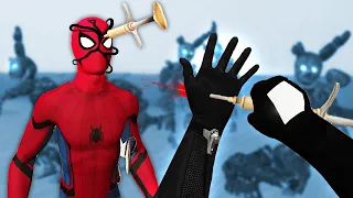 Spiderman joins VENOM to fight FNAF Animatronics (Boneworks Multiplayer)