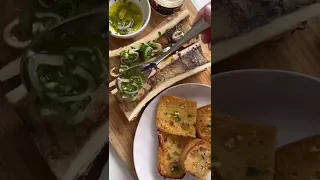 Roasted Bone Marrow 🥖 with parsley salad and garlic bread #shorts