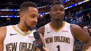 Zion Williamson & CJ McCollum talks WIN vs Warriors, Postgame interview🎤