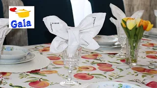 Как сделать бабочку из тканевой салфетки для подачи в стакане. Летнее украшение стола!