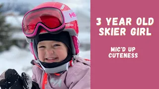 3 Year Old Girl Skiing With Mic | Adorable Adventure Content