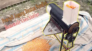 An Easy Homemade Corn Sheller / Thresher Machine | From Washing Machine Motor