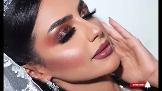 step by step makeup tutorial with smokey glittery eyes ||2024 1st bridal Tutorial || Learningwith Nk