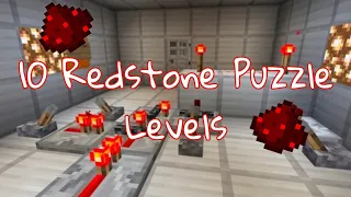 10 Redstone Puzzle Levels || Minecraft