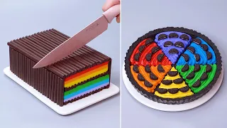 Amazing Rainbow Chocolate Cake Decorating Idea |  Satisfying Cake and Dessert Compilation