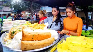 Popular Street Food Collection - Spring Roll, Fried Noodles, Noodle Soup, Yellow Pancake, & More