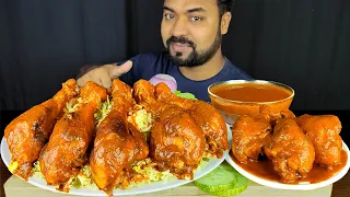 SPICY CHICKEN TIKKA MASALA CURRY, CHICKEN LEG PIECE, FRIED RICE,  ASMR MUKBANG EATING SHOW ||