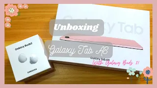 Unboxing Samsung Galaxy Tab A8 10.5" in Pink Gold + Accessories🌸