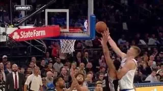 Kristaps Porzingis Rises Over LaMarcus Aldridge