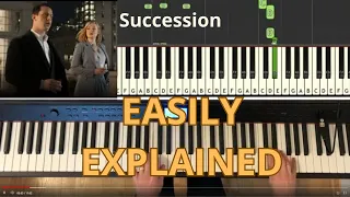 "Succession" theme for the piano - easy piano tutorial for beginners, Synthesia, by Nicholas Britell