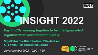 Welcome to Insight 2022 - ICSs working together to be intelligence-led organisations
