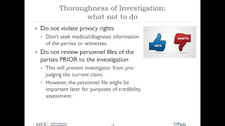 Webinar: The DOs and DON'Ts of Conducting Workplace Investigations 1