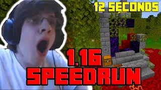 Minecraft 1.16 Speedrun Enter Nether Random Seed (World Record) [12 Seconds]