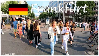 🇩🇪 Frankfurt Germany City Walking Tour 🏙 4K Walk ☀️ 🇩🇪 (Sunny Day)