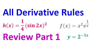 4.9D  Review of All Derivative Rules (Part 1)