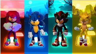 Knuckles vs Sonic vs Shadow vs Super Sonic - Tiles Hop EDM Rush