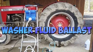Tractor Tire Ballast with Washer Fluid