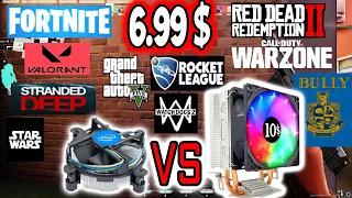 Intel Stock CPU Cooler VS Cheapest Aftermarket CPU Cooler Test On 10 Games ONLY FOR 6.49$  LOW TEMP!