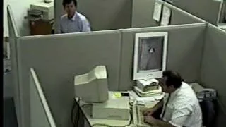 man destroys his keyboard and monitor