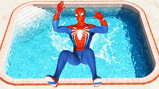 GTA 5 Spiderman Falling Into Pool (Euphoria Ragdolls) #2