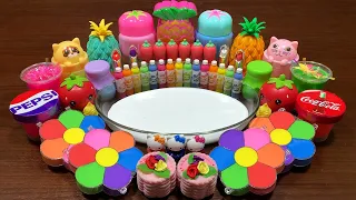 RAINBOW FLOWER - Mixing Makeup & Clay and More Into GLOSSY Slime ! Satisfying Slime Videos #1470