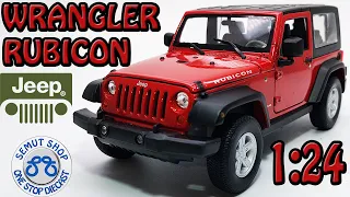 Welly Nex 1:24 Jeep Wrangler Rubicon Hard Top Metalic Red miniatur Diecast Mobil Jeep Unboxing