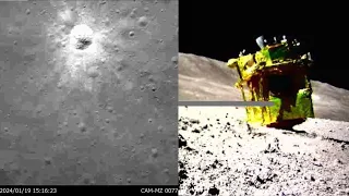 SLIM landing on the Moon - Onboard camera view