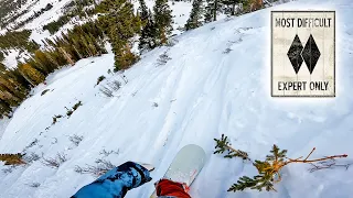 Snowboarding STEEP Double Black Runs in Telluride Colorado