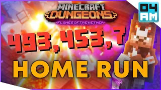 +493 MILLION DAMAGE? HOME RUN ONE SHOT BUILD - Destroy Bosses On Apocalypse 25 in Minecraft Dungeons