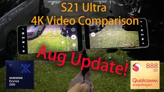 August update! Exynos 2100 vs Snapdragon 888 S21 Ultra Low Light 4K Video Comparison All Lenses