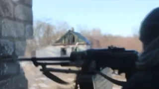 Война на Украине Реальный бой за Дебальцево Fight in Debaltseve working machine gunner Ukraine War