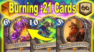 Eating & Burning -21 Cards From My Opponent's Deck With Tickatus At Titans Mini-Set | Hearthstone