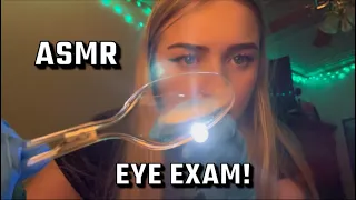 ASMR slightly unprofessional Eye Exam!￼ (light triggers, instructions, up close)
