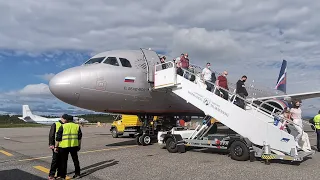 Airbus A320 Aeroflot landing in Murmansk