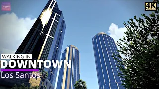 Sunny Day Walk in Downtown Los Santos [ GTA V - 4K Ultra - VisualV ]