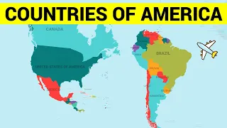 COUNTRIES OF AMERICA CONTINENT - Learn Map of North, South and Central American Countries