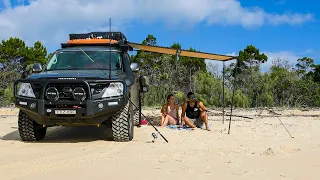 BEACH FRONT CAMPING on an Island [K'gari Fraser Island, Sandy Cape, Relax in Nature, Ocean Sounds]