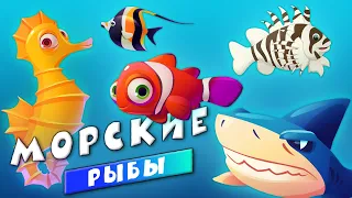 Животные - Морские рыбы для детей - Развивающие видео для малышей