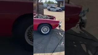 Lipstick Red 1990 Jaguar XJS V12 Convertible looks great from 20 feet away ! Auto Parts City