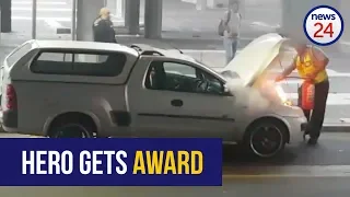 WATCH: MyCiti 'hero' who doused fire gets award